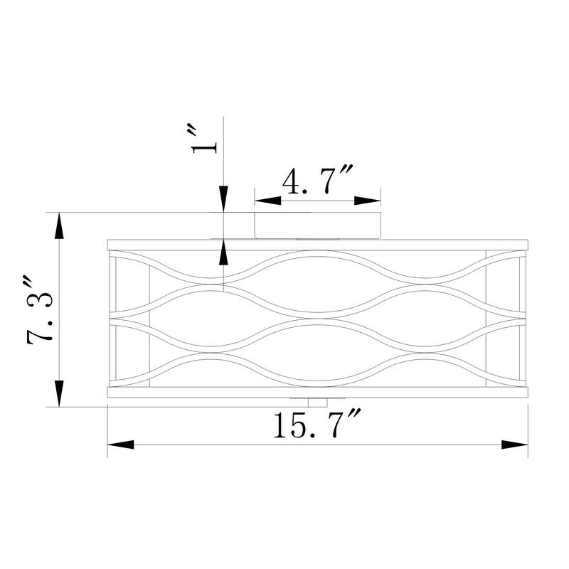 Awont 3-Light Chrome Wave Flush Mount Lamp