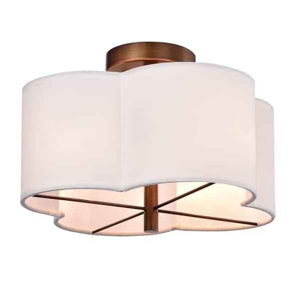Shop Polst Antique Copper 4 Light Clover Semi Flush Ceiling Lamp