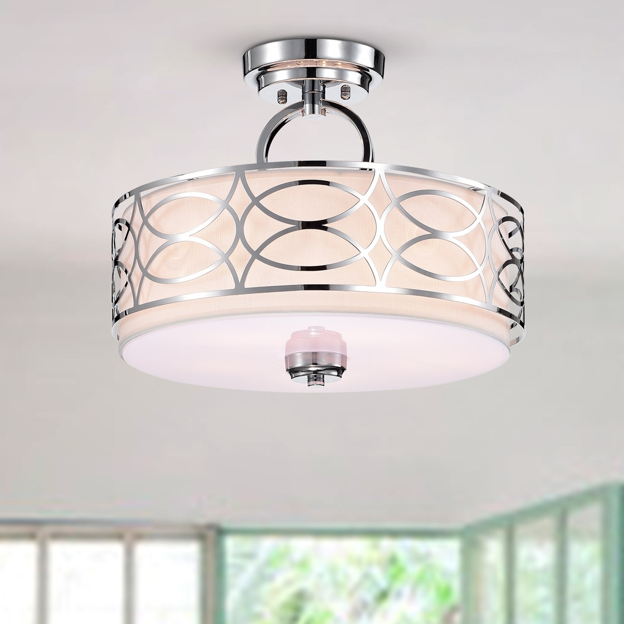 Spennz 5 Light Chrome Design Semi Flush Mount Ceiling Lamp