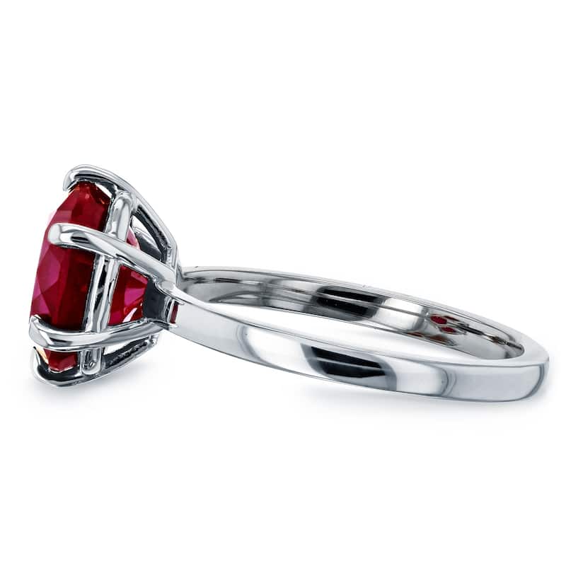 Annello by Kobelli 14k Gold Created Red Ruby 6-Prong Solitaire Ring