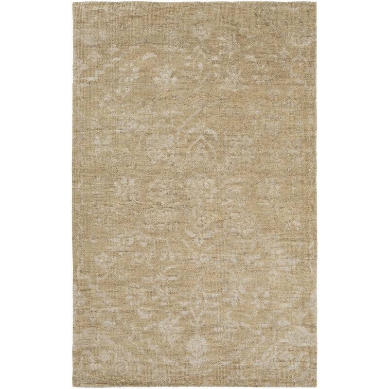 Hand-Knotted Brunoy Wool/Viscose Area Rug (2' x 3') - 2' x 3' - Cream