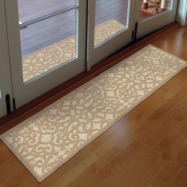 Copper Grove Homochitto Tan Flatweave Indoor/ Outdoor Runner Rug - 1'11" x 7'6"