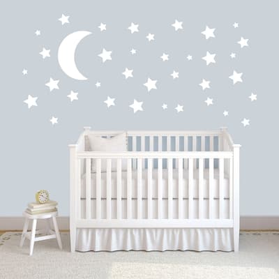 Moon and Stars Wall Decal Set