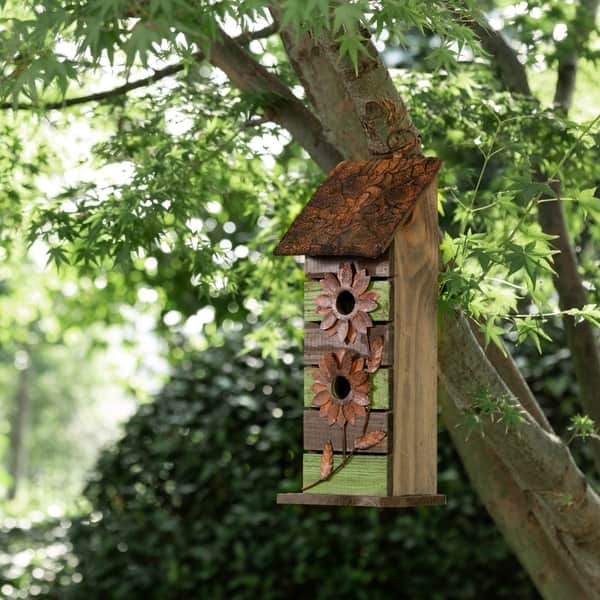 Shop Glitzhome 14 45 H Hanging Two Tiered Distressed Solid Wood