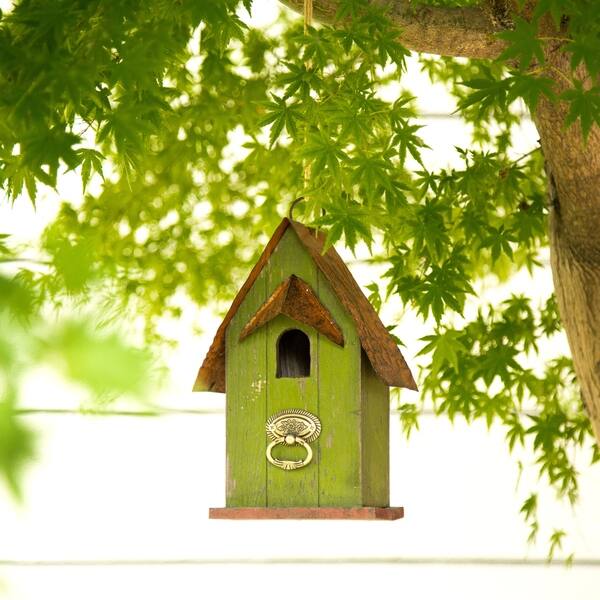 Shop Glitzhome Green Hand Painted Distressed Wooden Decorative