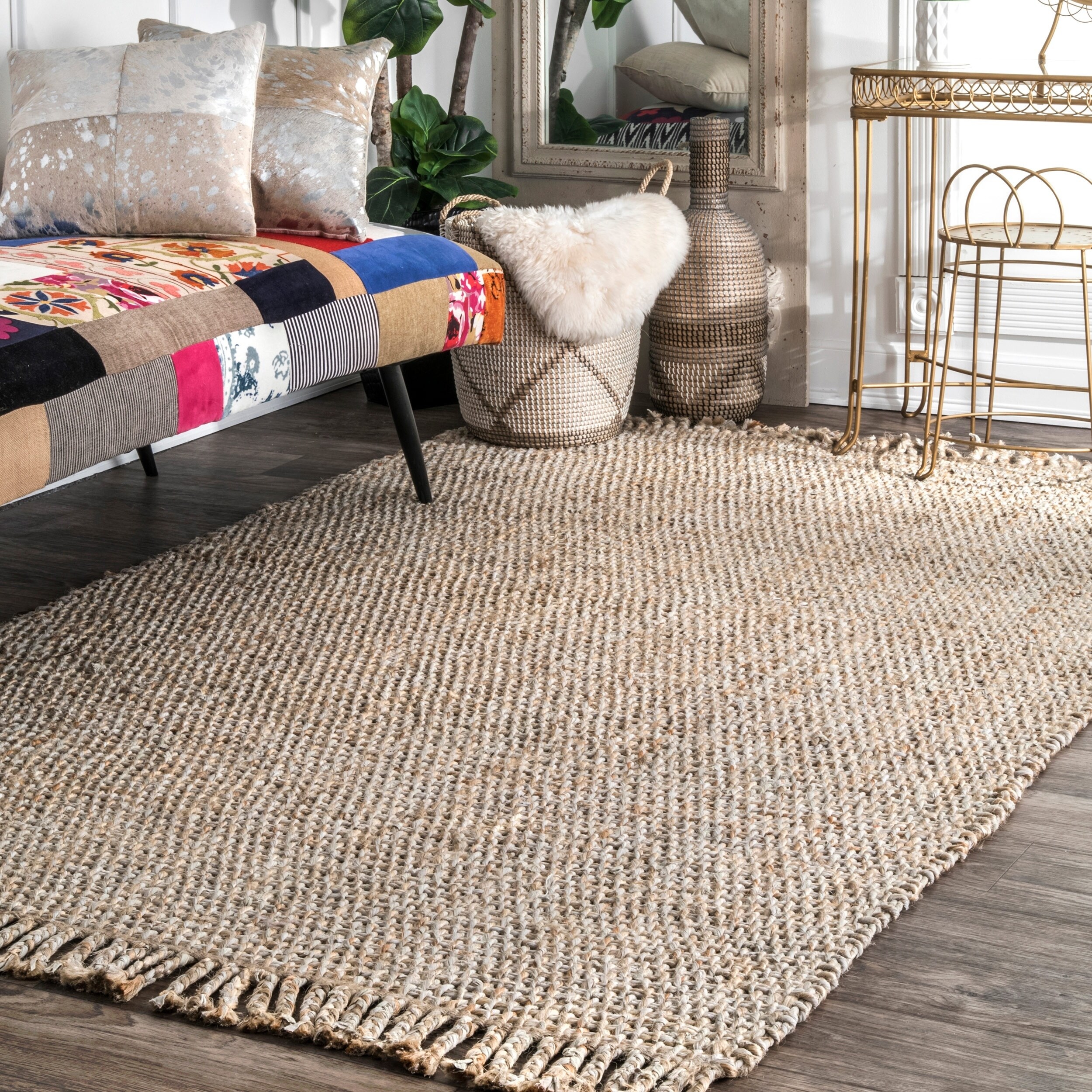 Nuloom Natural Flatweave Jute Sisal Tel Area Rug 5 X 8 Nuloom Natural Flatweave Jute Sisal Tel Area Rug