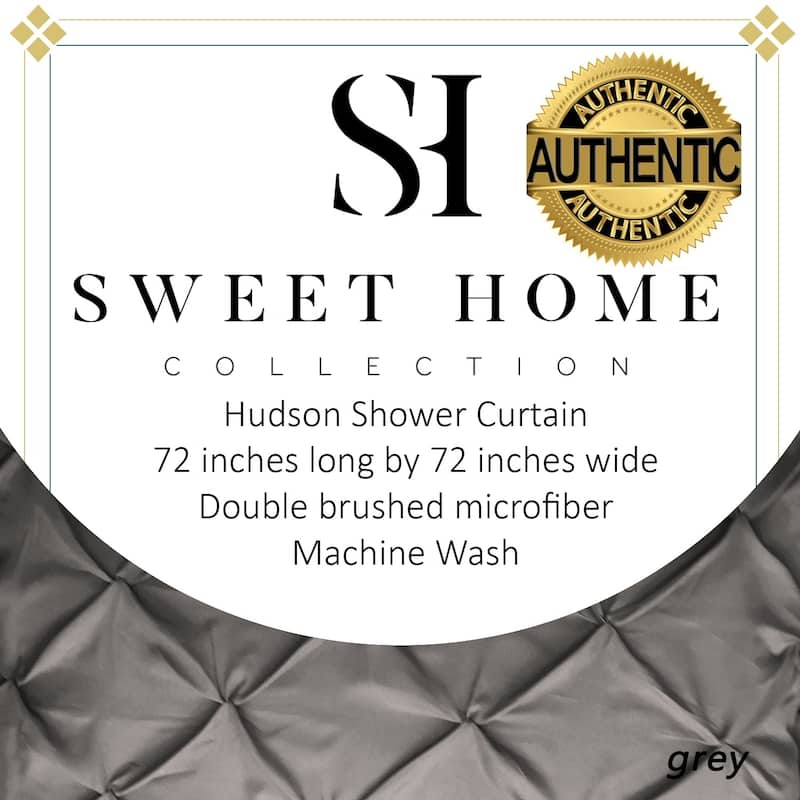 Hudson Pintuck Fabric Shower Curtain (72"x72") Grey