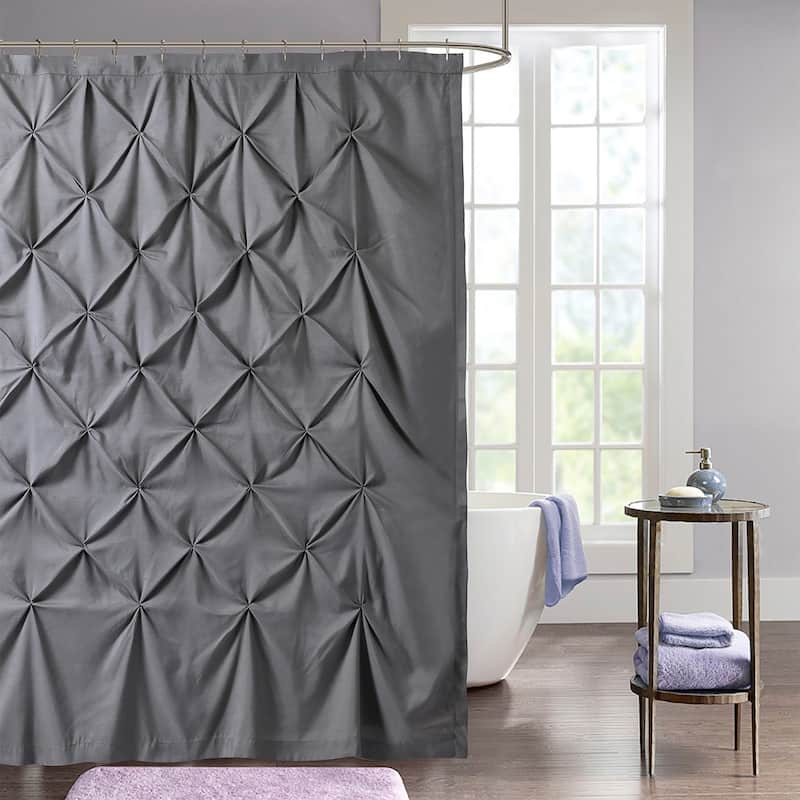 Hudson Pintuck Fabric Shower Curtain (72"x72") Grey