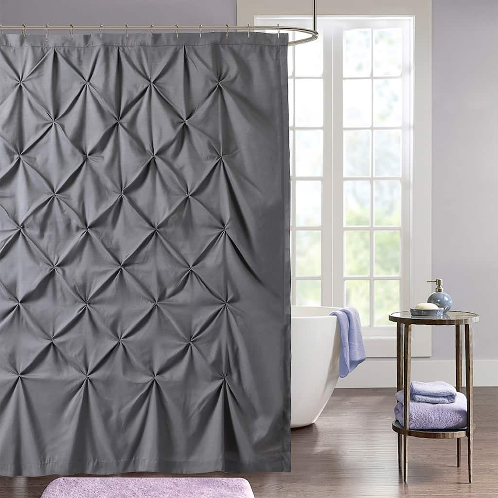 Hudson Pintuck Fabric Shower Curtain (72"x72") Grey