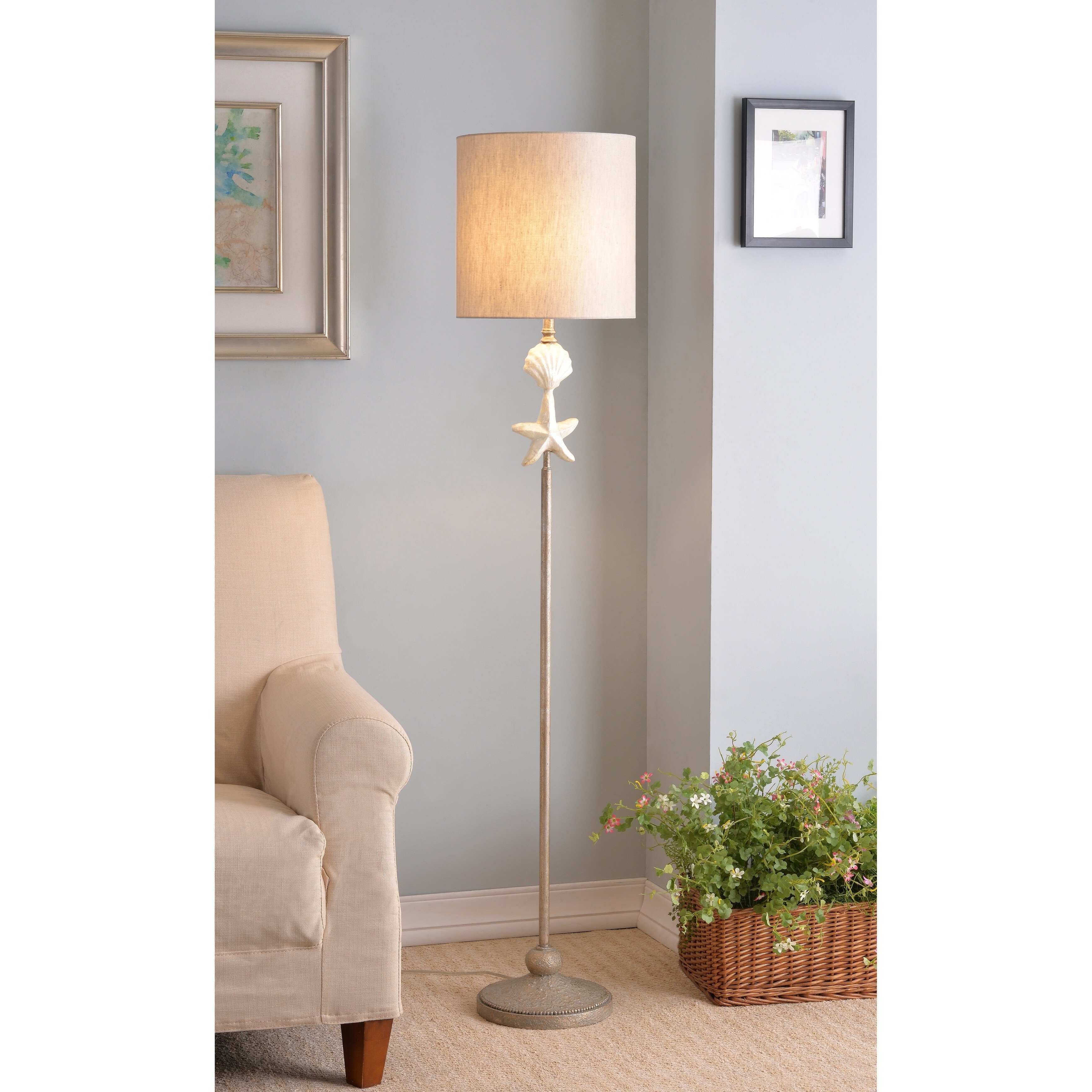 Mediterranean 63 Coastal Floor Lamp Silvered Gold