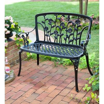 Climbing Roses Metal Garden Bench
