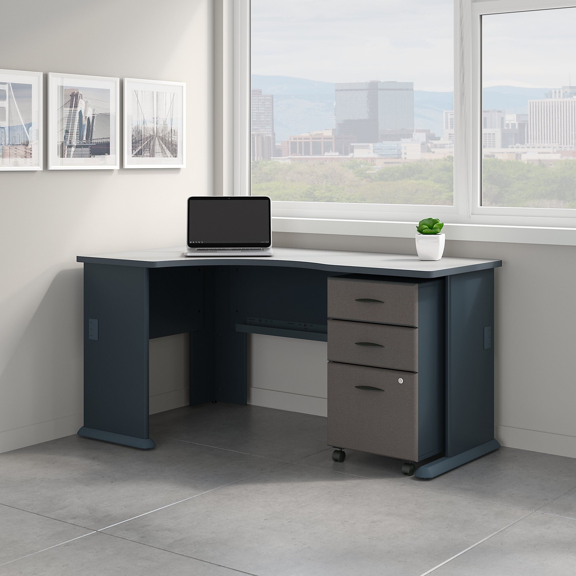 Shop Bush Business Series A Left Corner Desk With File Cabinet In