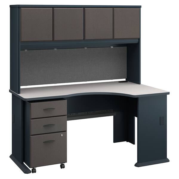 Shop Series A Right Corner Desk With Hutch And Mobile File Cabinet In Slate On Sale Overstock 20757177
