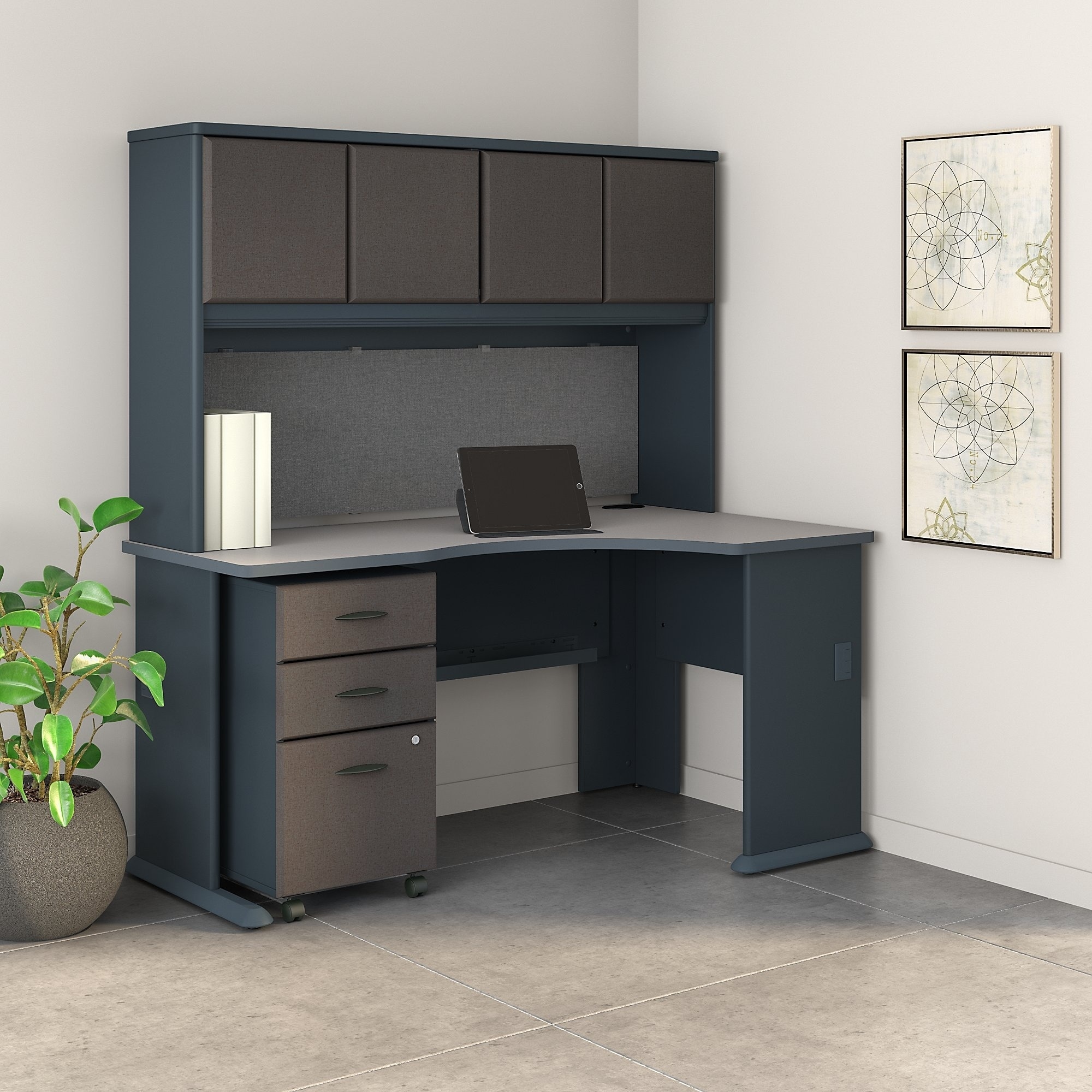 Shop Series A Right Corner Desk With Hutch And Mobile File Cabinet