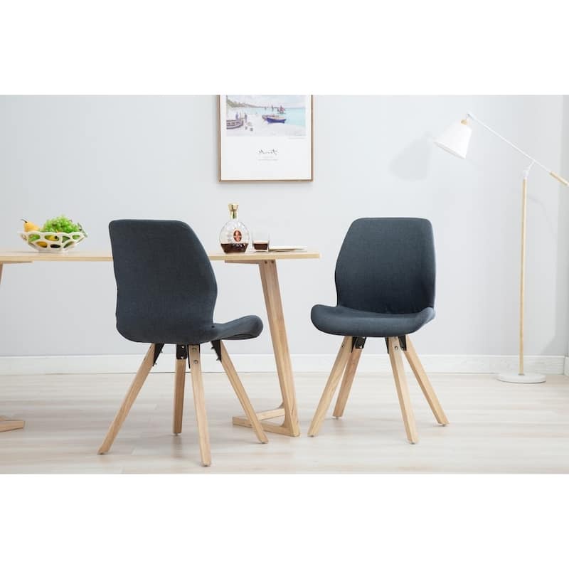 Porthos Home Modern Dining Chair with Rubberwood Dowel Legs, Set of 2