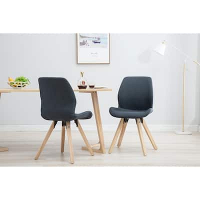Porthos Home Modern Dining Chair with Rubberwood Dowel Legs, Set of 2 - N/A
