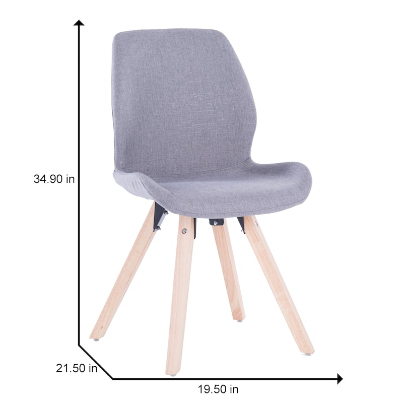 Porthos Home Modern Dining Chair with Rubberwood Dowel Legs, Set of 2 - N/A