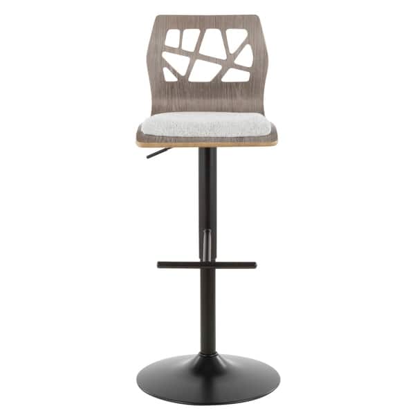 slide 7 of 8, Carson Carrington Sala Light Grey Wood Adjustable Bar Stool Light grey