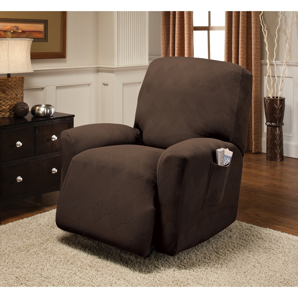 RECLINER COVER-STRETCH-BLACK-CHECKERBOARD 5 COLORS-AVAILABLE IN ALL SIZES 