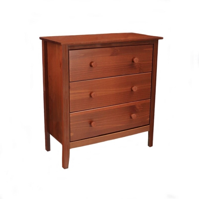 Shop Adeptus Pecan Finish Solid Wood Easy Pieces 3 Drawer Chest