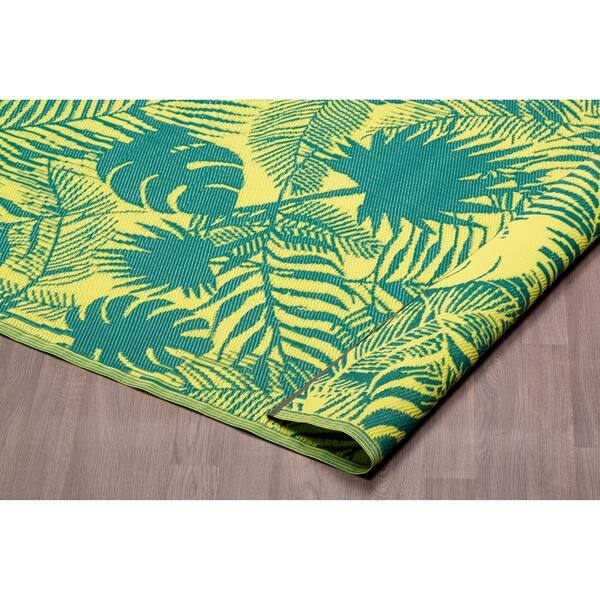 Fiesta Green Leaves Indoor Outdoor Reversible Plastic Area Fiesta Green Leaves Indoor Outdoor