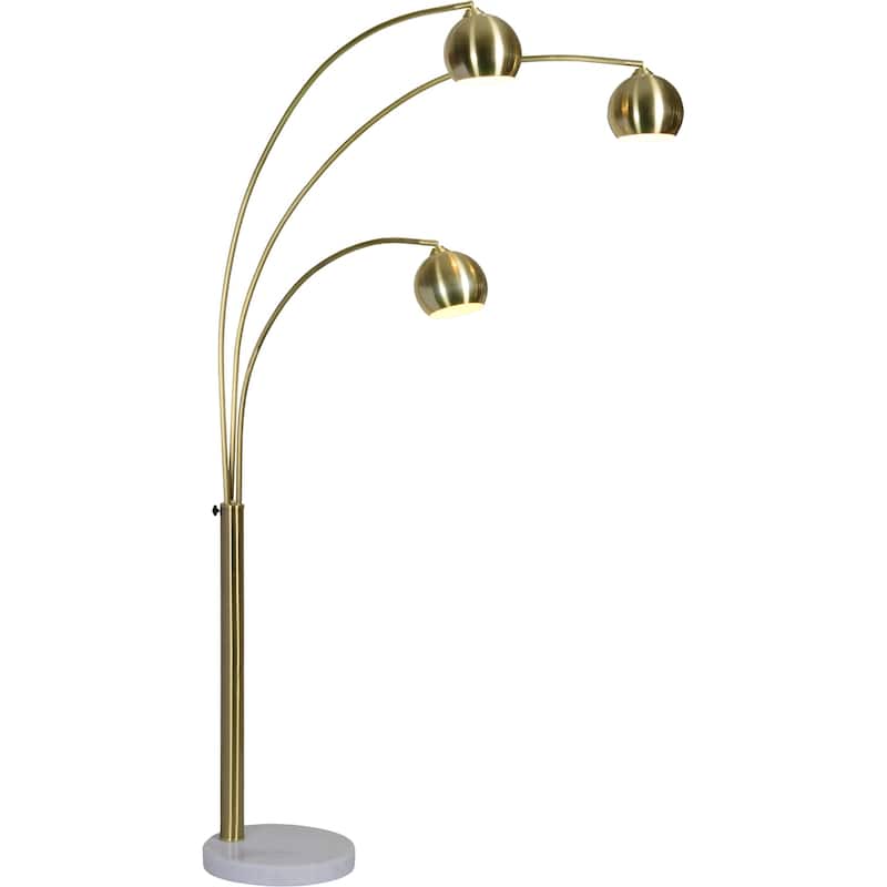 Porch & Den Bendemeer Satin Brass/Gold Floor Lamp - Satin Brass/Gold