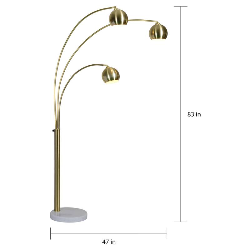 Porch & Den Bendemeer Satin Brass/Gold Floor Lamp - Satin Brass/Gold