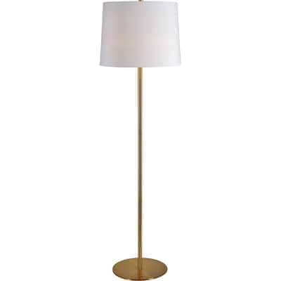 Porch & Den Antonio Satin Brass/Gold Finish Floor Lamp - Satin Brass/Gold