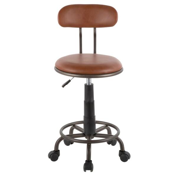 slide 14 of 31, Carbon Loft Florence Adjustable Task Chair Medium Brown Faux Leather/Antique