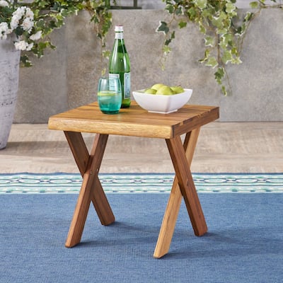 Eaglewood Outdoor Acacia Wood Side Table by Christopher Knight Home