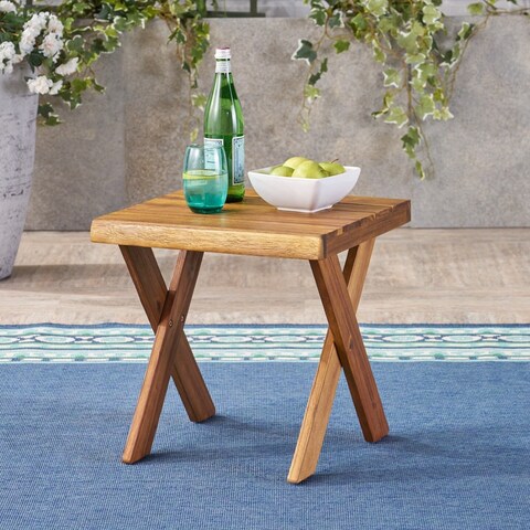 Eaglewood Outdoor Acacia Wood Side Table by Christopher Knight Home