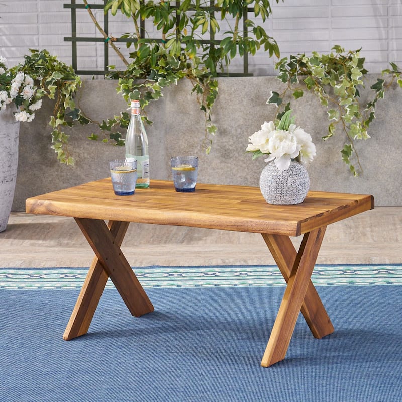 Eaglewood Outdoor Acacia Wood Coffee Table by Christopher Knight Home - Brown