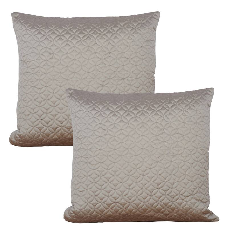 Marquesa Circle Embroidered Silk 2 Piece Pillow Shell Set, NO INSERT - pewter (stone)