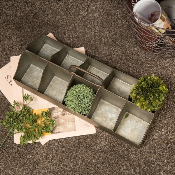 Shop 20&quot; L Farmhouse Galvanized Metal Plant Organizer