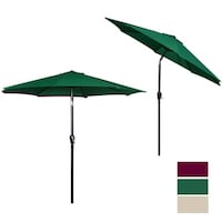 Garden Umbrella B Q Home Safe Grand Patio 9 Foot Outdoor Aluminum Market Umbrella With Auto Tilt