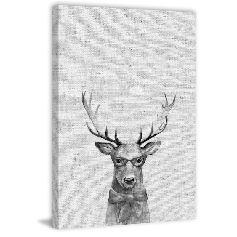 Wise Deer' Painting Print on Wrapped Canvas - Multi-color
