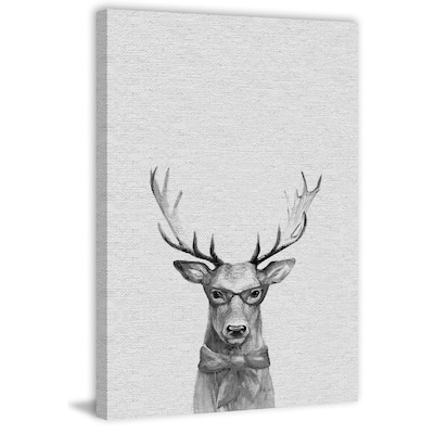 Wise Deer' Painting Print on Wrapped Canvas - Multi-color