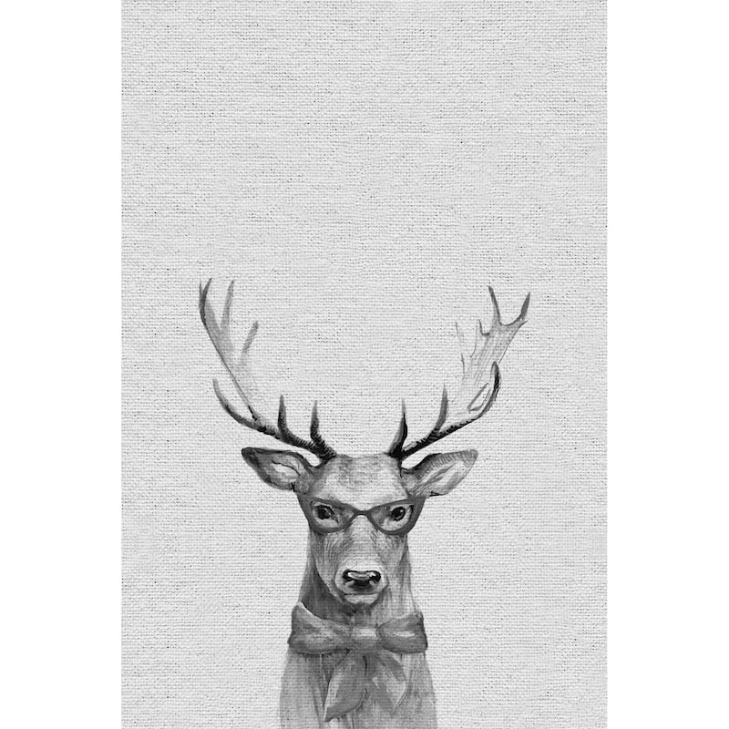 Wise Deer' Painting Print on Wrapped Canvas - Multi-color