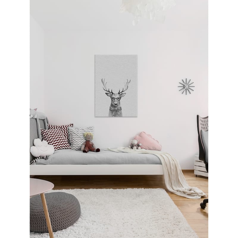 Wise Deer' Painting Print on Wrapped Canvas - Multi-color