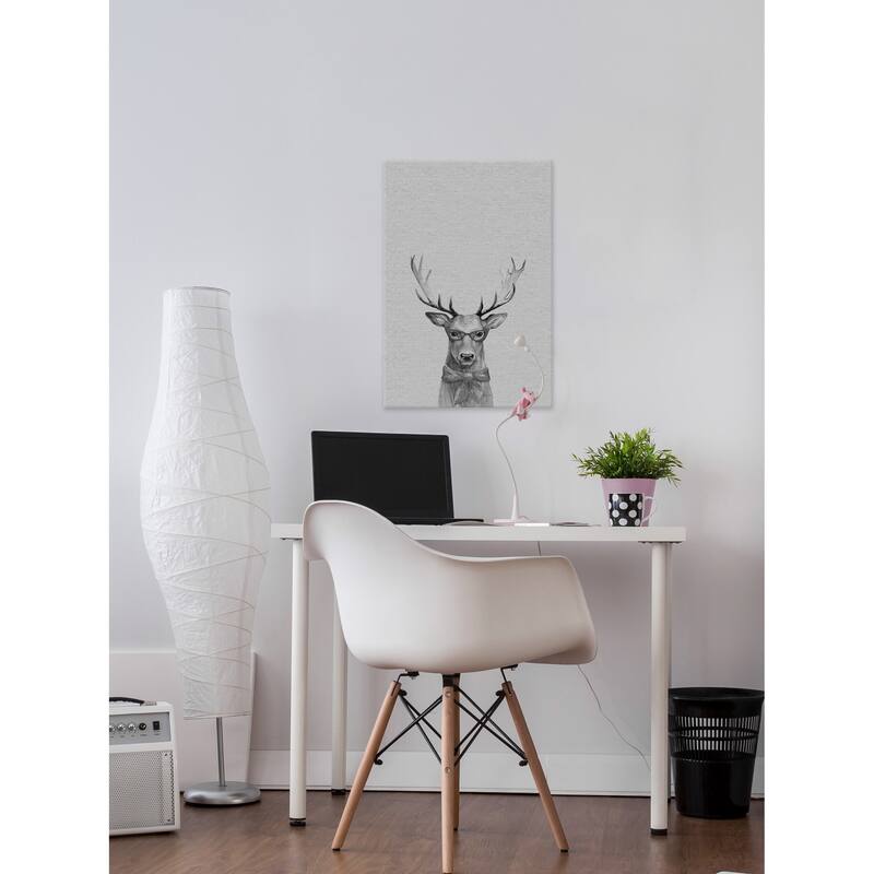 Wise Deer' Painting Print on Wrapped Canvas - Multi-color