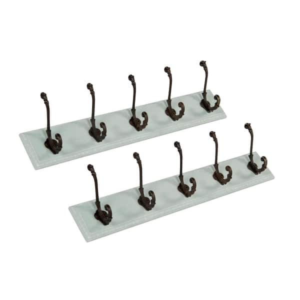 Decoriny Kemmis Hook Rail Coat Rack With 5 Flared Decorative Hooks 24 Inch Overstock 20767758