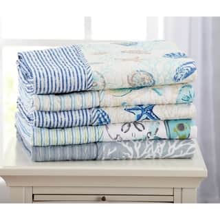 Quilted Throw Blankets For Less Coastal Reversible Quilted Throw Blanket With Beach Theme Pattern 2 Options Available