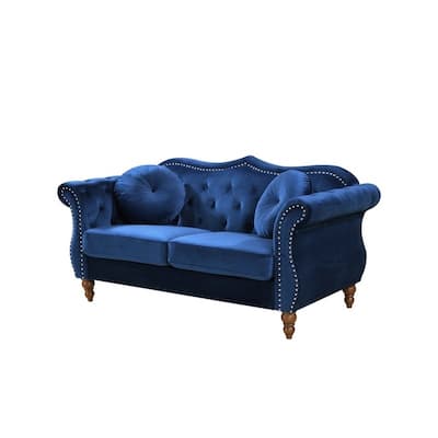 US Pride Furniture Anna Crushed Velvet Chesterfield Loveseat