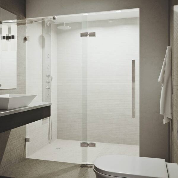 Shop Vigo Rochelle 48 Inch Adjustable Frameless Hinged Shower Door