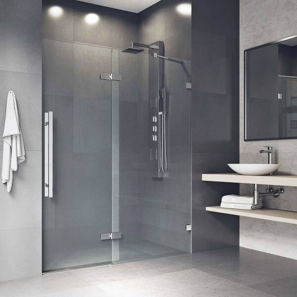 Shop Vigo Rochelle 48 Inch Adjustable Frameless Hinged Shower Door