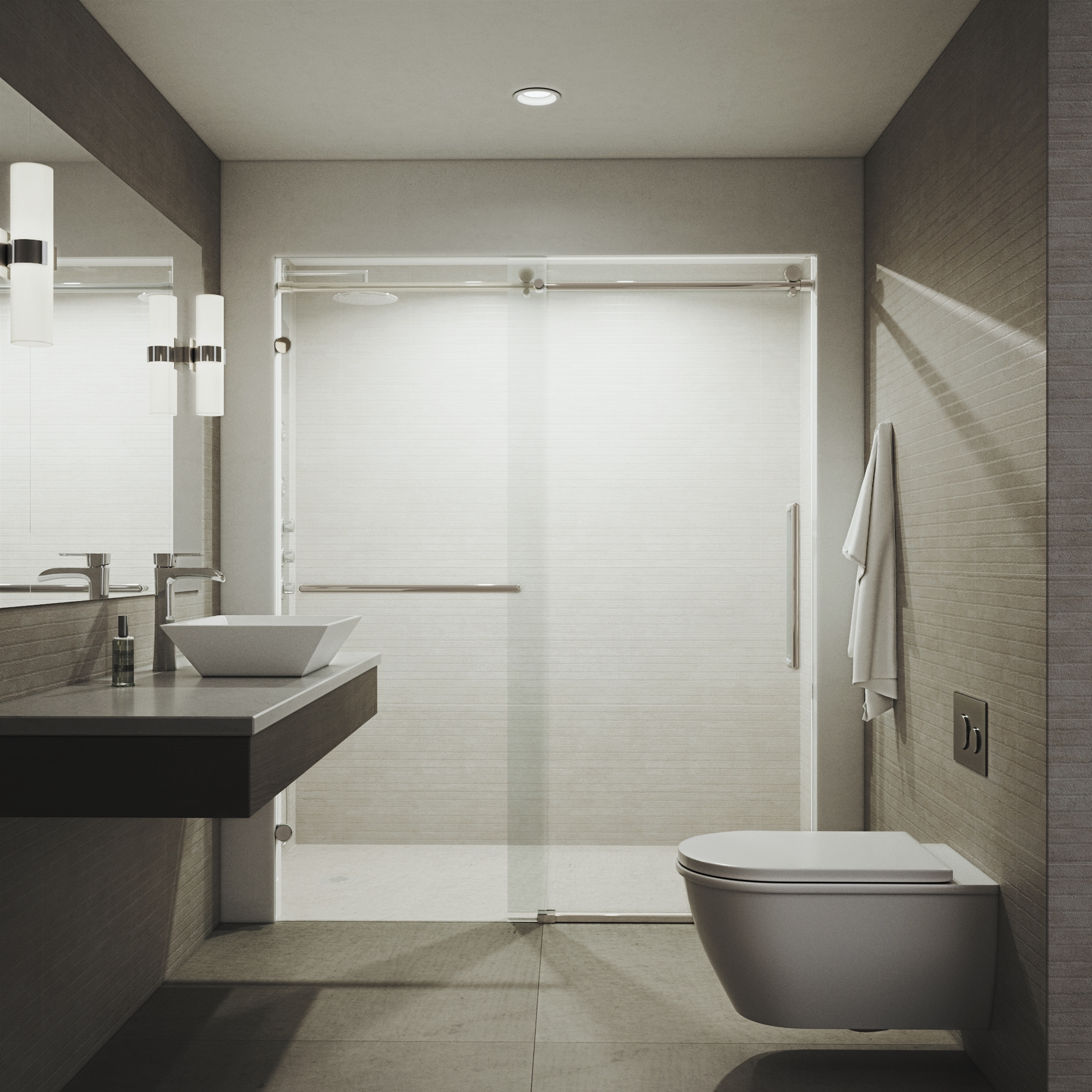 Vigo Ferrara Clear 60 Inch Adjule Frameless Sliding Shower Door Vigo Ferrara Clear 60 Inch Adjule Frameless Sliding Shower Door