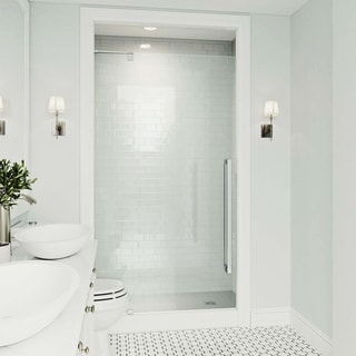 Shop Vigo Cameo Clear 42 Inch Adjustable Frameless Pivot Shower