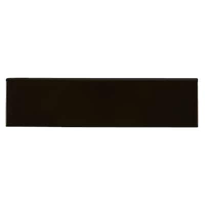 Glazed Ceramic 3x12-inch Bullnose in Black - 3x12
