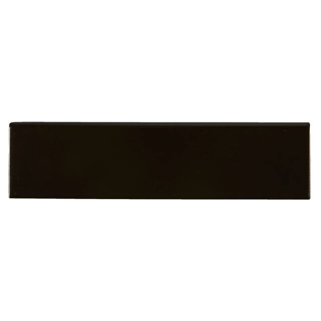 Glazed Ceramic 3x12-inch Bullnose in Black - 3x12