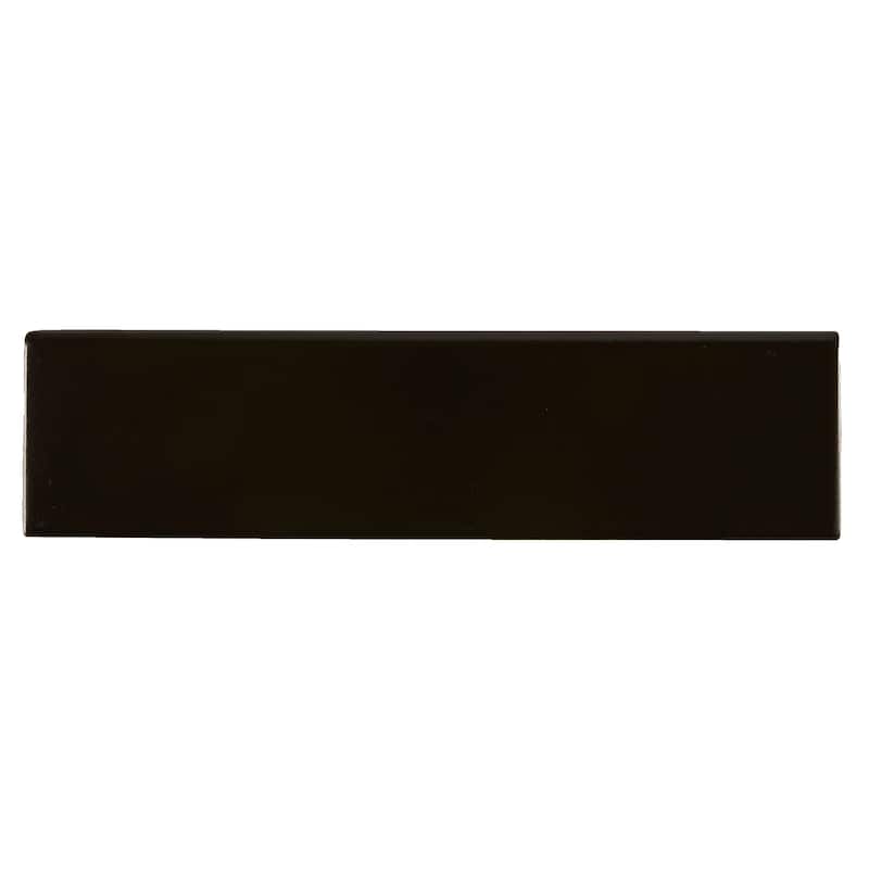 Glazed Ceramic 3x12-inch Bullnose in Black - 3x12